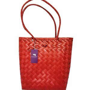 Misenka Handicrafts Philippine Bayong Scarlet Red Go Bag